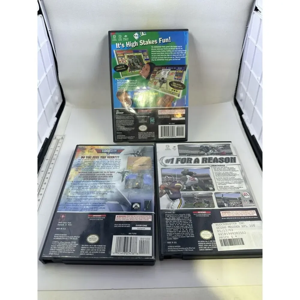 Nintendo Gamecube Game bundle Monopoly Madden Top Gun Retro Vintage Gaming